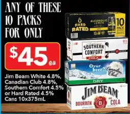 Ritchies Jim Beam White Canadian Club Southern Comfort Hard Rated offer