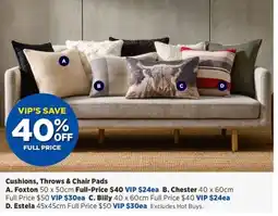 Spotlight Cushions, Throws & Chair Pads offer