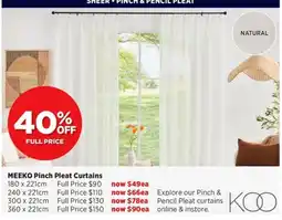 Spotlight MEEKO Pinch Pleat Curtains offer
