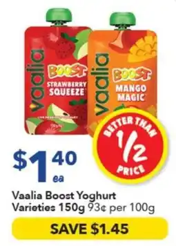 Ritchies Vaalia Boost Yoghurt Varieties offer