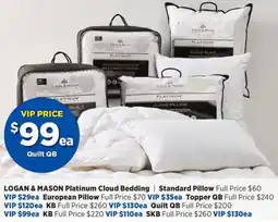 Spotlight LOGAN & MASON Platinum Cloud Bedding offer