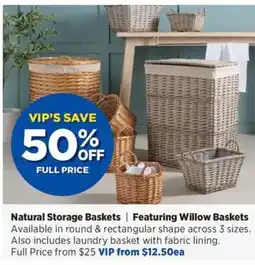 Spotlight Natural Storage Baskets offer