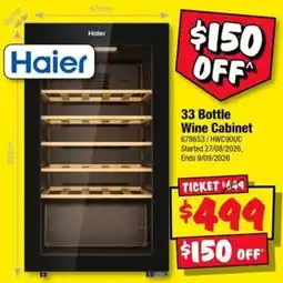 JB Hi-Fi Haier 33 Bottle Wine Cabinet offer