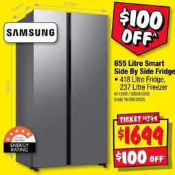 JB Hi-Fi Samsung 655 Litre Smart Side By Side Fridge offer