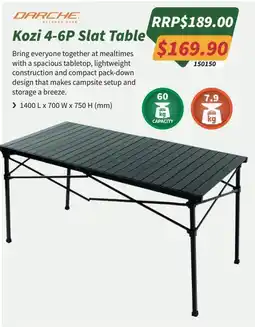 Tentworld Darche Kozi 4-6P Slat Table offer