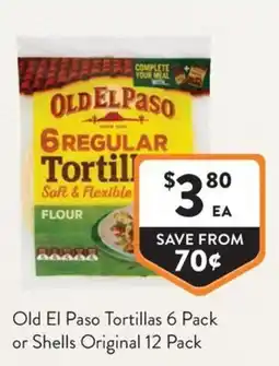 Foodworks Old El Paso Tortillas or Shells Original offer