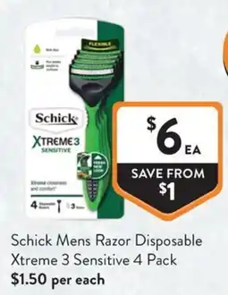 Foodworks Schick Mens Razor Disposable Xtreme 3 Sensitive offer