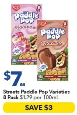 Ritchies Streets Paddle Pop Varieties offer