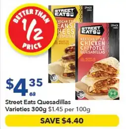 Ritchies Street Eats Quesadillas Varieties offer