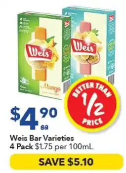 Ritchies Weis Bar Varieties offer