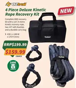 Tentworld Oztrail 4 Piece Deluxe Kinetic Rope Recovery Kit offer