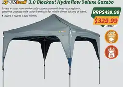 Tentworld Oztrail 3.0 Blockout Hydroflow Deluxe Gazebo offer