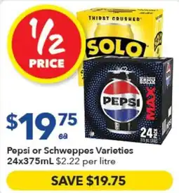 Ritchies Pepsi or Schweppes Varieties offer