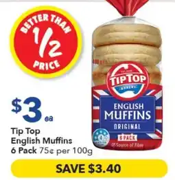 Ritchies Tip Top English Muffins offer