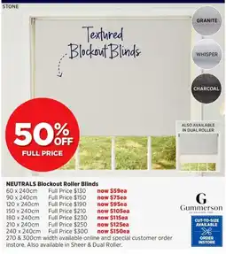 Spotlight Textured Blockout Blinds offer