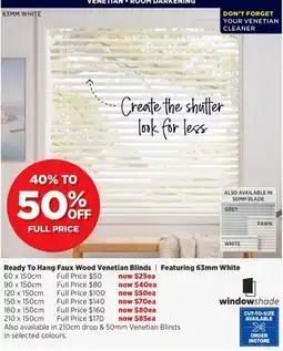 Spotlight Ready To Hang Faux Wood Venetian Blinds offer