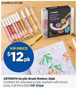 Spotlight ARTSMITH Acrylic Brush Markers 24pk offer