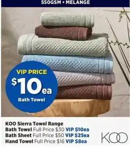 Spotlight KOO Sierra Towel Range offer