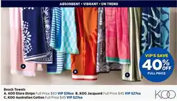 Spotlight KOO Beach Towels offer