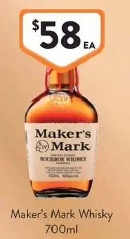 Foodworks Maker's Mark Whisky offer