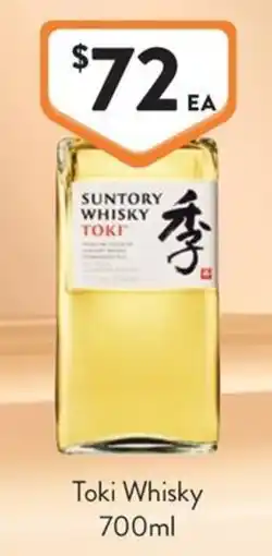 Foodworks Suntory Whisky Toki offer