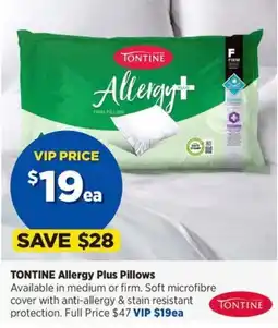 Spotlight Tontine Allergy Plus Pillows offer