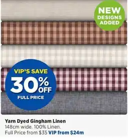 Spotlight Yarn Dyed Gingham Linen offer