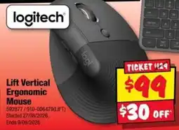 JB Hi-Fi Logitech Lift Vertical Ergonomic Mouse offer