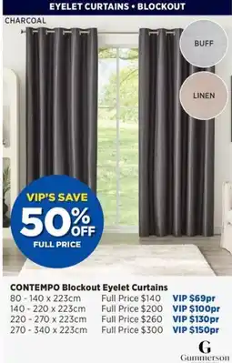 Spotlight Contempo Blockout Eyelet Curtains offer