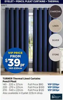 Spotlight Turner Thermal Lined Curtains Pencil Pleat offer