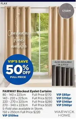 Spotlight Fairway Blockout Eyelet Curtains offer