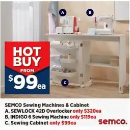 Spotlight SEMCO Sewing Machines & Cabinet offer