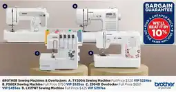 Spotlight BROTHER Sewing Machines & Overlockers offer