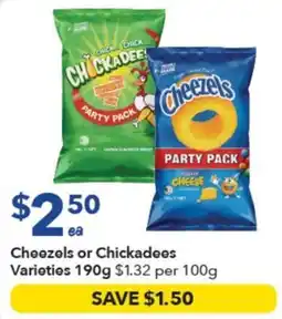 Ritchies Cheezels or Chickadees Varieties offer