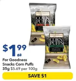 Ritchies For Goodness Snacks Corn Puffs offer