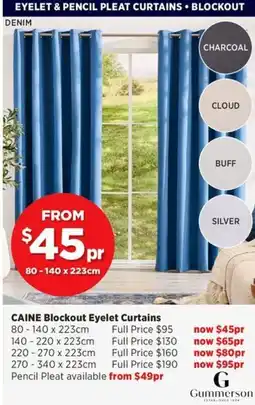 Spotlight Caine Blockout Eyelet Curtains offer