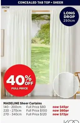 Spotlight Madeline Sheer Curtains offer