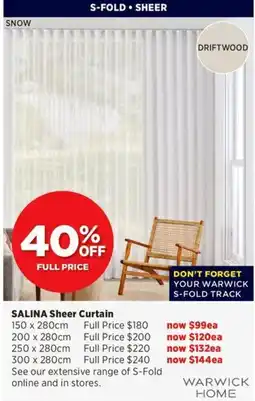 Spotlight Salina Sheer Curtain offer