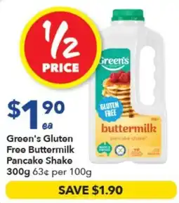 Ritchies Green's Gluten Free Buttermilk Pancake Shake offer
