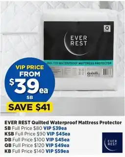 Spotlight Ever Rest Quilted Waterproof Mattress Protector offer