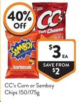 Foodworks CC's Corn or Samboy Chips offer