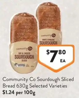 Foodworks Community Co Sourdough Sliced Bread offer