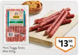 Foodworks Hans Twiggy Sticks Mild offer