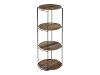 Discreet Reclaimed Timber & Iron Round Display Shelf, Large