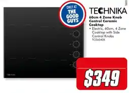 The Good Guys Technika 60cm 4 Zone Knob Control Ceramic Cooktop offer
