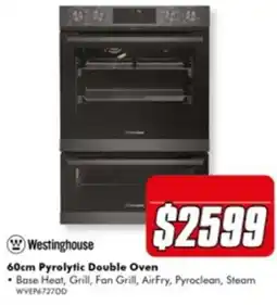 The Good Guys Westinghouse 60cm Pyrolytic Double Oven offer