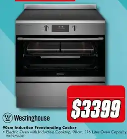 The Good Guys Westinghouse 90cm Induction Freestanding Cooker offer