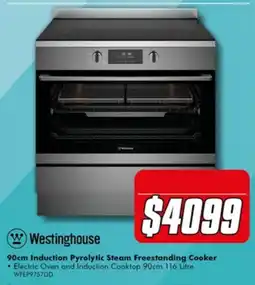 The Good Guys Westinghouse 90cm Induction Pyrolytic Steam Freestanding Cooker offer
