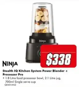 The Good Guys Ninja Stealth IQ Kitchen System Power Blender + Processor Pro offer