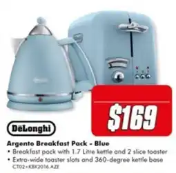 The Good Guys DeLonghi Argento Breakfast Pack - Blue offer